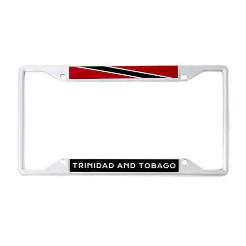TRINIDAD FLAG BLACK COUNTRY Metal License Plate Frame Tag Holder TRINIDAD FLAG BLACK COUNTRY Metal License Plate Frame Tag Holder